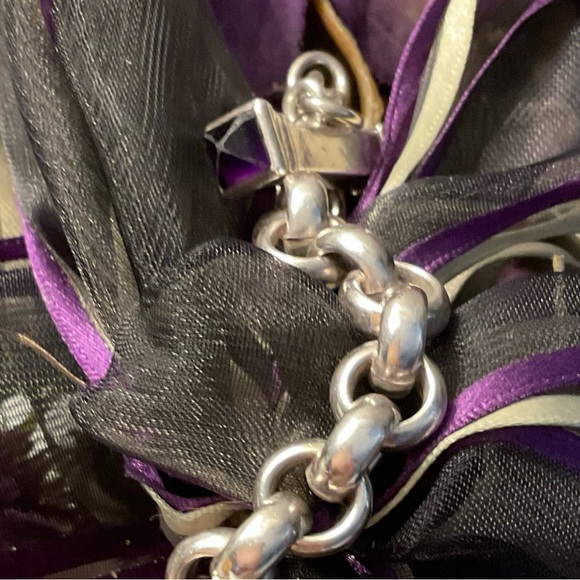 FINAL PRICE, HEAVY, and QUALITY STERLING SILVER and AMETHYST TOGGLE - Picture 5 of 10
